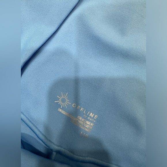 OFFLINE By Aerie Real Me High Waisted Crossover Legging Blue Sz Large 7/8 NWT - Picture 5 of 8